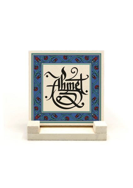 Geleneksel Hat Sanatı ile Doğal Taş Üzerine Yazılı Masaüstü Isimlik fiyatları