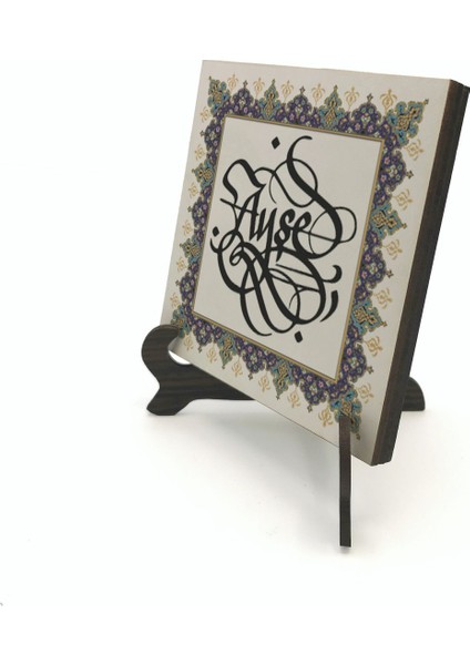 Geleneksel Hat Sanatı ile Mdf Üzerine Yazılı Masaüstü Isimlik