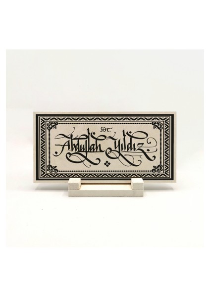 Geleneksel Hat Sanatı ile Doğal Taş Üzerine Yazılı Masaüstü Isimlik fiyatları