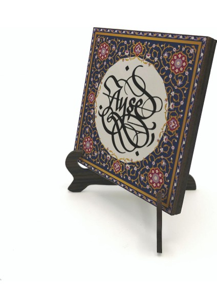 Geleneksel Hat Sanatı ile Mdf Üzerine Yazılı Masaüstü Isimlik