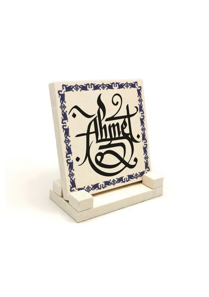 Geleneksel Hat Sanatı ile Doğal Taş Üzerine Yazılı Masaüstü Isimlik