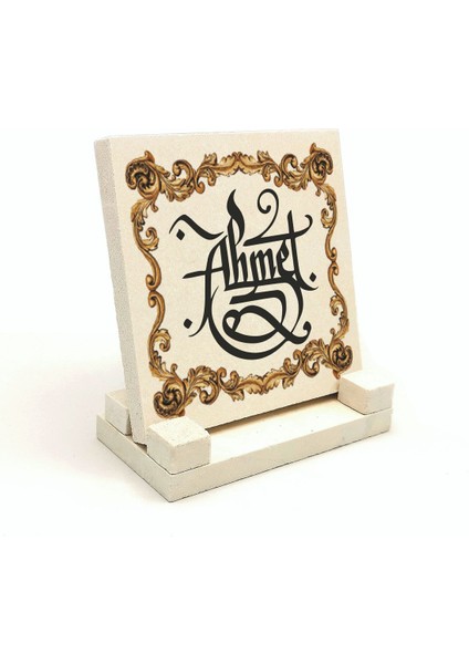 Kişiye Özel Hediyelik Hat Yazılı Kaligrafi Doğaltaş Masaüstü ISIMLIK10CM x 10CM