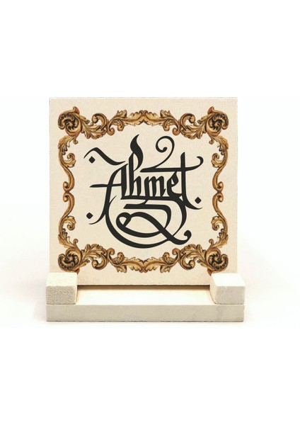 Kişiye Özel Hediyelik Hat Yazılı Kaligrafi Doğaltaş Masaüstü ISIMLIK10CM x 10CM fiyatları