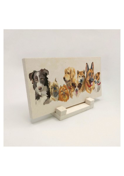 Sevimli Köpeklerbaskılı Doğaltaş Masaüstlük