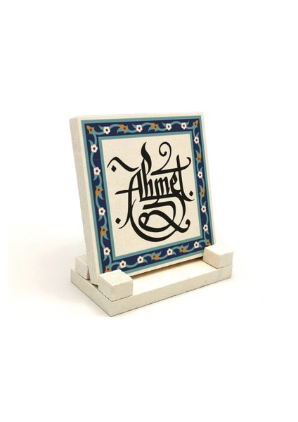 Geleneksel Hat Sanatı ile Doğal Taş Üzerine Yazılı Masaüstü Isimlik