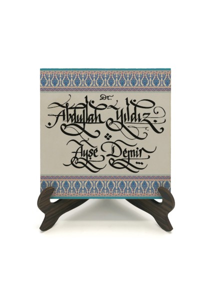 Geleneksel Hat Sanatı ile Mdf Üzerine Yazılı Masaüstü Isimlik fiyatları