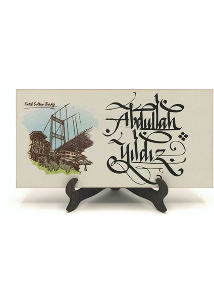 Geleneksel Hat Sanatı ile Mdf Üzerine Yazılı Masaüstü Isimlik fiyatları