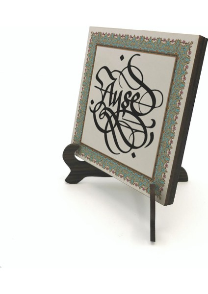 Geleneksel Hat Sanatı ile Mdf Üzerine Yazılı Masaüstü Isimlik