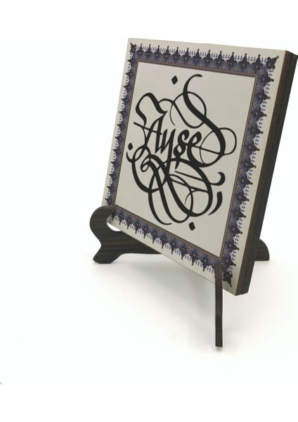 Geleneksel Hat Sanatı ile Mdf Üzerine Yazılı Masaüstü Isimlik