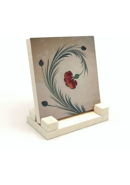 Karanfil Ebrusu Baskılı Doğaltaş Masaüstlük