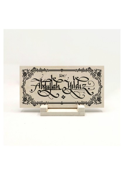 Geleneksel Hat Sanatı ile Doğal Taş Üzerine Yazılı Masaüstü Isimlik fiyatları