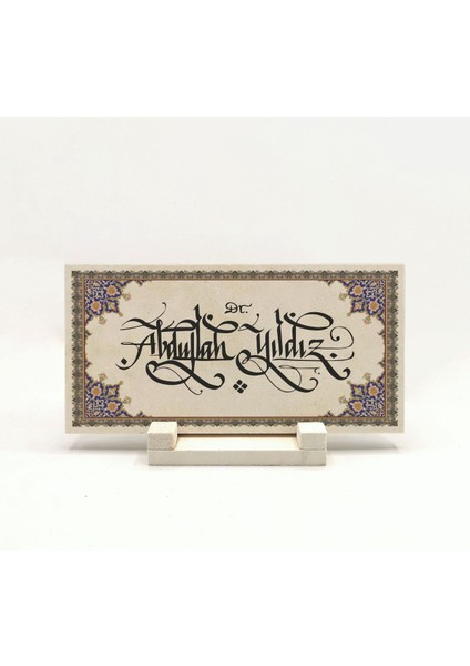 Geleneksel Hat Sanatı Ile Doğal Taş Üzerine Yazılı Masaüstü Isimlik fiyatları