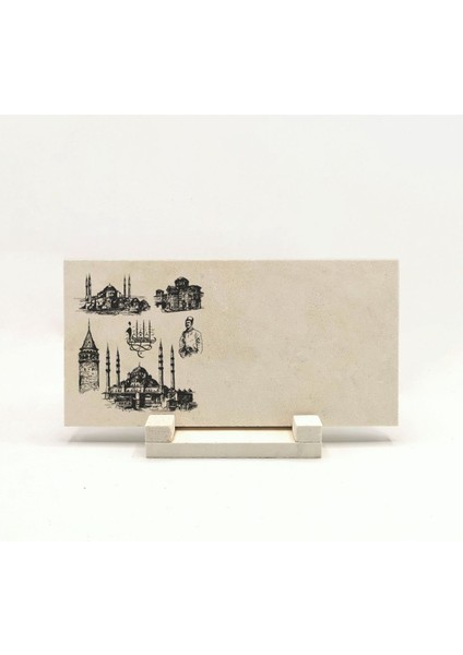 Geleneksel Hat Sanatı ile Doğal Taş Üzerine Yazılı Masaüstü Isimlik indirimleri