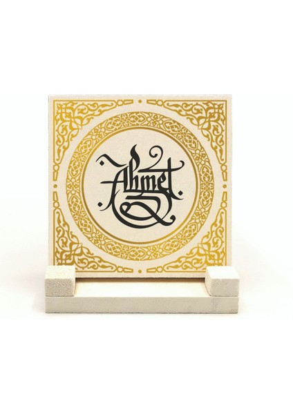 Hat Sanatı ile Doğal Taş Üzerine Yazılı Masaüstü Isimlik fırsatları