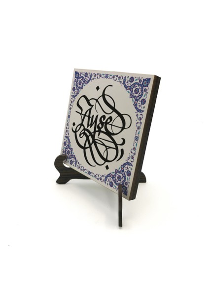 Geleneksel Hat Sanatı ile Mdf Üzerine Yazılı Masaüstü Isimlik