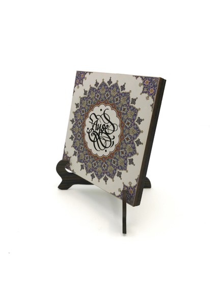 Geleneksel Hat Sanatı ile Mdf Üzerine Yazılı Masaüstü Isimlik