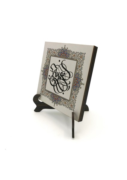 Geleneksel Hat Sanatı ile Mdf Üzerine Yazılı Masaüstü Isimlik