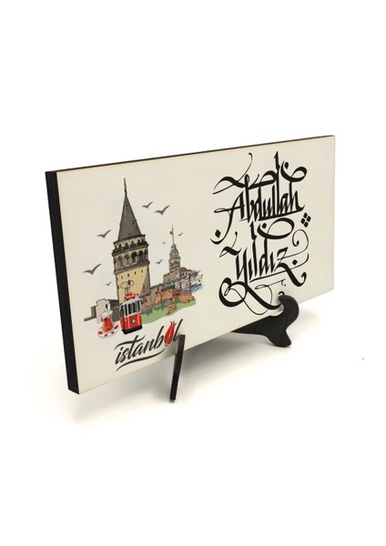 Geleneksel Hat Sanatı ile Mdf Üzerine Yazılı Masaüstü Isimlik