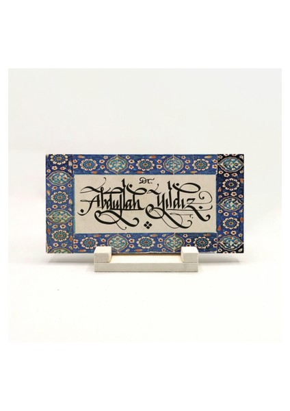 Geleneksel Hat Sanatı ile Doğal Taş Üzerine Yazılı Masaüstü Isimlik fiyatları