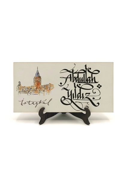 Geleneksel Hat Sanatı ile Mdf Üzerine Yazılı Masaüstü Isimlik fiyatları