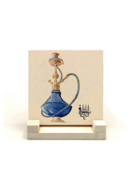 Istanbul Nargile Baskılı Doğaltaş Masaüstlük 10X10 Krt-58