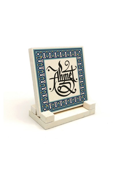 Geleneksel Hat Sanatı ile Doğal Taş Üzerine Yazılı Masaüstü Isimlik