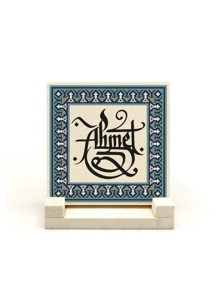 Geleneksel Hat Sanatı ile Doğal Taş Üzerine Yazılı Masaüstü Isimlik fiyatları