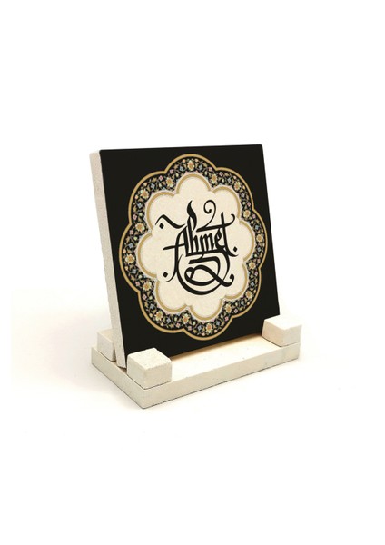 Geleneksel Hat Sanatı ile Doğal Taş Üzerine Yazılı Masaüstü Isimlik