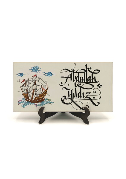 Geleneksel Hat Sanatı ile Mdf Üzerine Yazılı Masaüstü Isimlik fiyatları