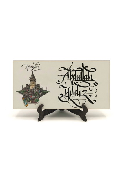 Geleneksel Hat Sanatı ile Mdf Üzerine Yazılı Masaüstü Isimlik fiyatları