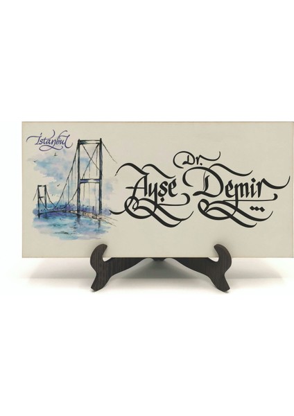 Geleneksel Hat Sanatı ile Mdf Üzerine Yazılı Masaüstü Isimlik fiyatları