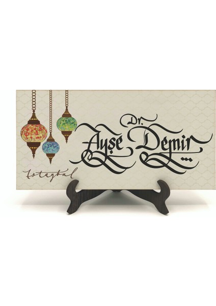 Geleneksel Hat Sanatı ile Mdf Üzerine Yazılı Masaüstü Isimlik fiyatları