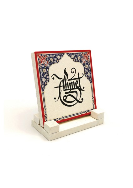 Geleneksel Hat Sanatı ile Doğal Taş Üzerine Yazılı Masaüstü Isimlik