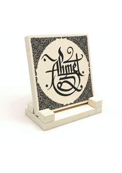 Geleneksel Hat Sanatı ile Doğal Taş Üzerine Yazılı Masaüstü Isimlik