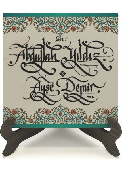 Geleneksel Hat Sanatı ile Mdf Üzerine Yazılı Masaüstü Isimlik fiyatları