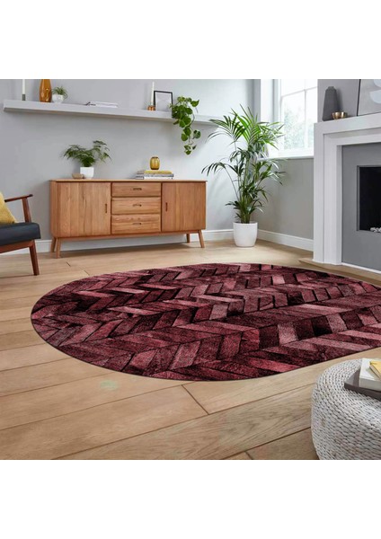 Dijital Baskılı Kaymaz Yıkanabilir Oval Patchwork Yolluk Salon Halısı, V-O-Patchwork-13-Kırmızı, fiyatları