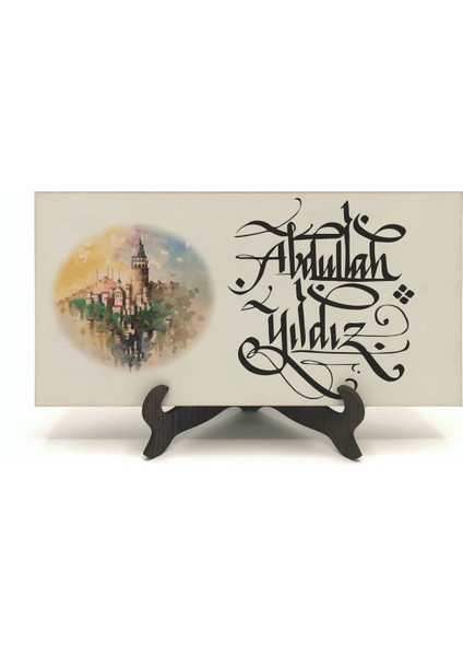 Geleneksel Hat Sanatı ile Mdf Üzerine Yazılı Masaüstü Isimlik fiyatları