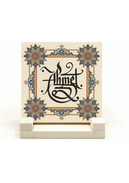 Geleneksel Hat Sanatı ile Doğal Taş Üzerine Yazılı Masaüstü Isimlik fiyatları