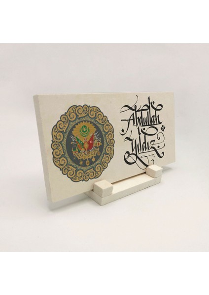 Kişiye Özel Hediyelik Hat Yazılı Kaligrafi Doğaltaş Masaüstü ISIMLIK10CM x 10CM