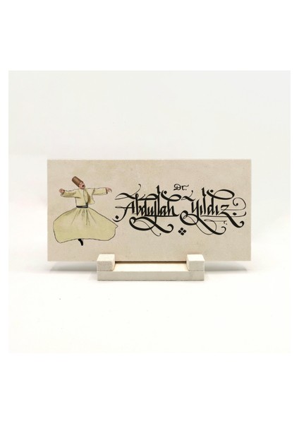 Geleneksel Hat Sanatı ile Doğal Taş Üzerine Yazılı Masaüstü Isimlik fiyatları