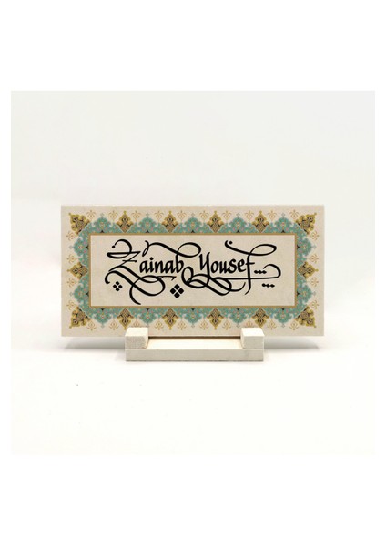 Geleneksel Hat Sanatı ile Doğal Taş Üzerine Yazılı Masaüstü Isimlik fiyatları