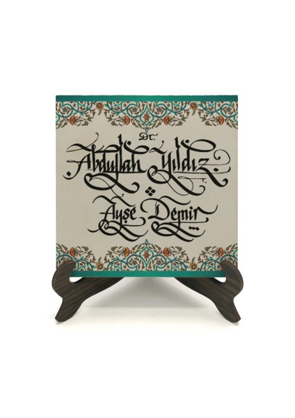 Geleneksel Hat Sanatı ile Mdf Üzerine Yazılı Masaüstü Isimlik fiyatları