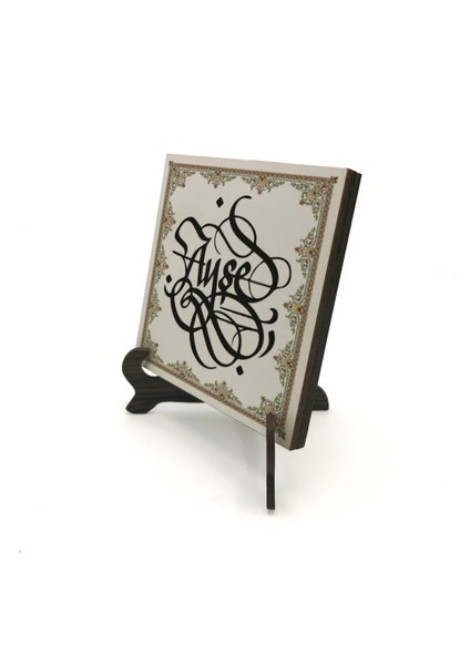 Geleneksel Hat Sanatı ile Mdf Üzerine Yazılı Masaüstü Isimlik