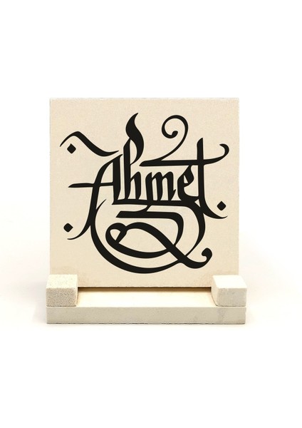 Kişiye Özel Hediyelik Hat Yazılı Kaligrafi Doğaltaş Masaüstü ISIMLIK10CM x 10CM fiyatları