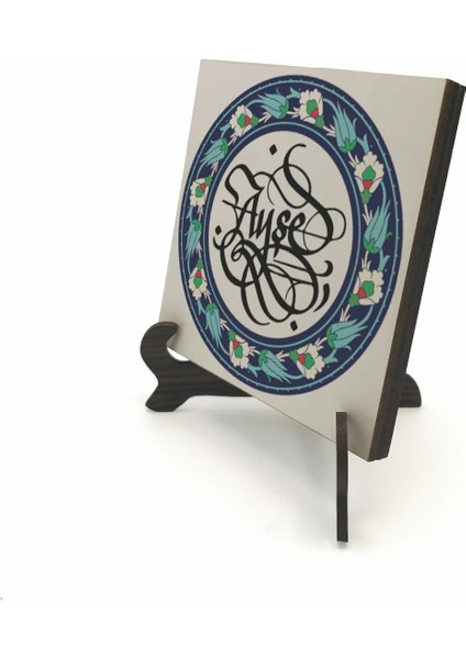 Geleneksel Hat Sanatı ile Mdf Üzerine Yazılı Masaüstü Isimlik