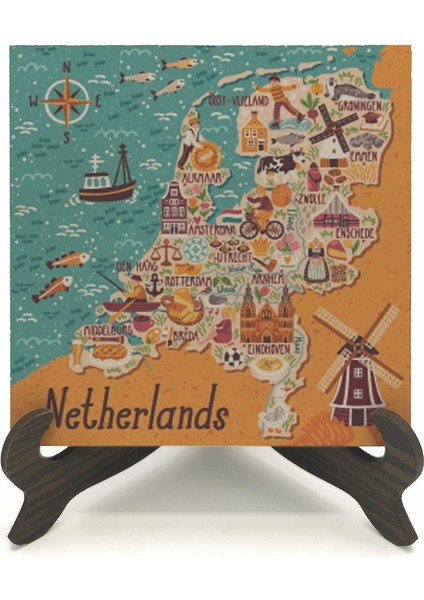 Hollanda Sembolleribaskılı Mdf Masaüstlük fiyatları