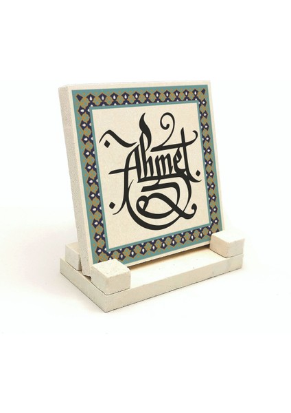 Geleneksel Hat Sanatı ile Doğal Taş Üzerine Yazılı Masaüstü Isimlik