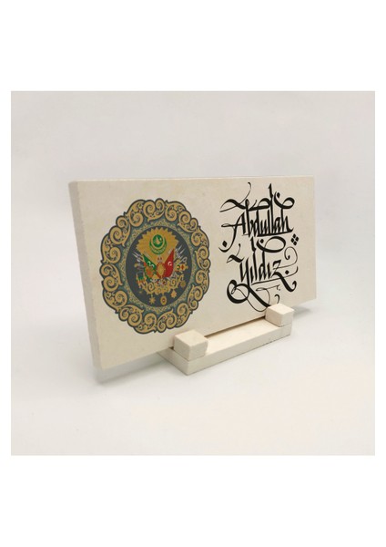 Kişiye Özel Hediyelik Hat Yazılı Kaligrafi Doğaltaş Masaüstü ISIMLIK10CM x 10CM