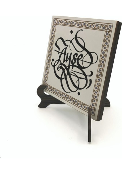 Geleneksel Hat Sanatı ile Mdf Üzerine Yazılı Masaüstü Isimlik