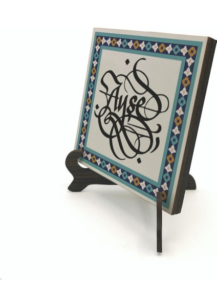 Geleneksel Hat Sanatı ile Mdf Üzerine Yazılı Masaüstü Isimlik